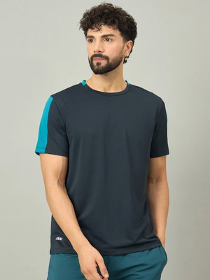 DIDA Solid Men Round Neck Dark Blue T-Shirt