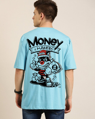 CHITRA STYLE Graphic Print Men Round Neck Light Blue T-Shirt