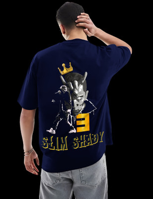 RAN ELEVEN COMPANY Graphic Print Men Crew Neck Blue T-Shirt