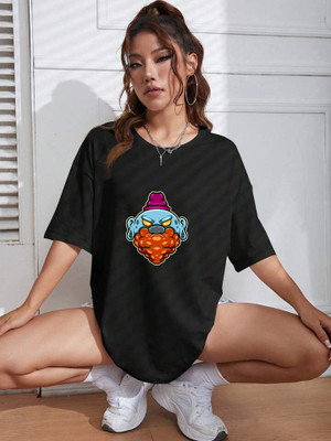 POSH PATOLA Printed Women Round Neck Multicolor T-Shirt