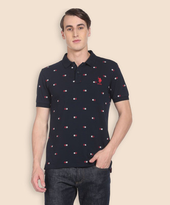 U.S. POLO ASSN. Printed Men Polo Neck Multicolor T-Shirt