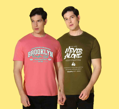 WOOSTRO Typography Men Round Neck Multicolor T-Shirt