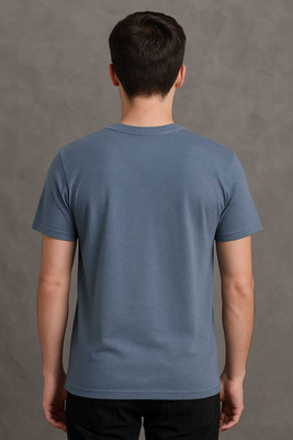 Be Fashionable Graphic Print Men Round Neck Blue T-Shirt
