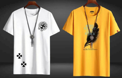 stylesmyth Printed Men Round Neck Multicolor T-Shirt