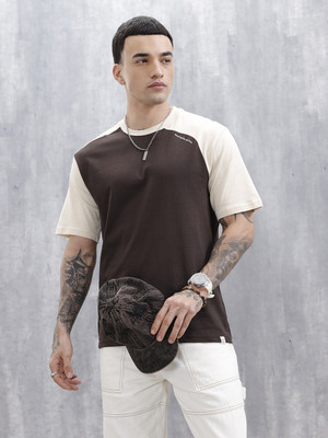 WROGN Printed Men Polo Neck Brown T-Shirt
