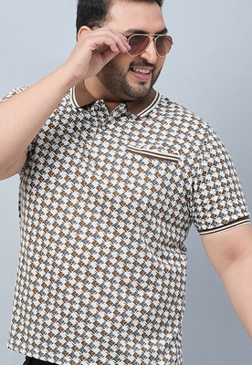Austivo Printed Men Polo Neck Multicolor T-Shirt