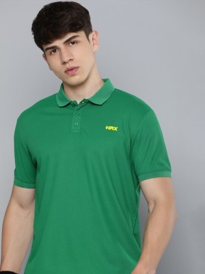 HRX by Hrithik Roshan Solid Men Polo Neck Green T-Shirt