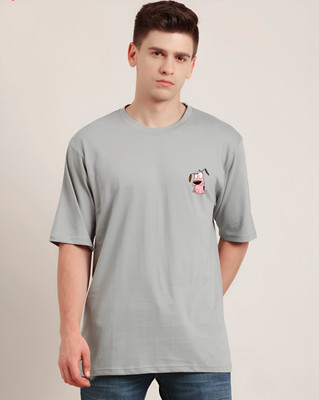 JP Creation Graphic Print, Typography Men Round Neck Grey T-Shirt