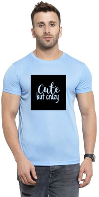 LV CARE Printed Men Round Neck Blue T-Shirt