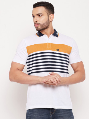 DUKE Striped Men Polo Neck Multicolor T-Shirt