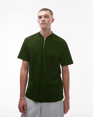 Styvibe Solid Men Henley Neck Black T-Shirt