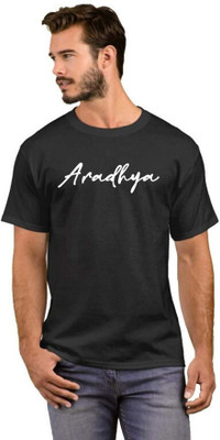 Gn Nationnal Typography Men Round Neck Black T-Shirt