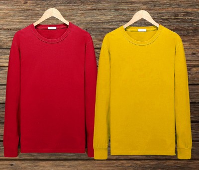 MONKEY BOYS Printed Men Round Neck Red, Yellow T-Shirt