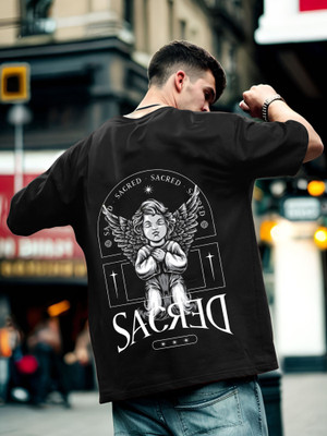 Manly Tees Printed Men Round Neck Black T-Shirt