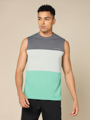 TECHNOSPORT Colorblock Men Round Neck Multicolor T-Shirt