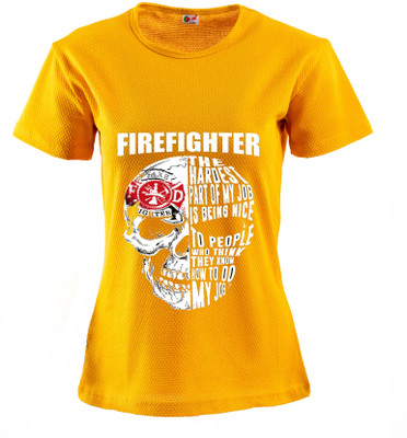 VEE SAA Printed Men Round Neck Yellow T-Shirt