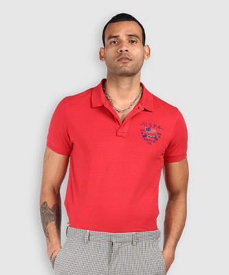 U.S. POLO ASSN. Solid Men Polo Neck Red T-Shirt