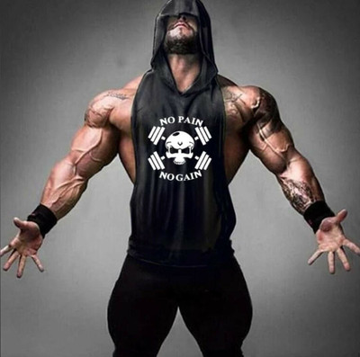 SPOWEARY Printed Men Hooded Neck Black T-Shirt