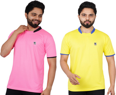 La Milano Printed Men Round Neck Yellow T-Shirt