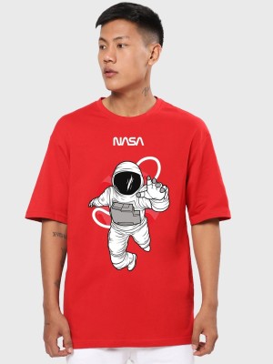 BEWAKOOF Printed Men Round Neck Red T-Shirt