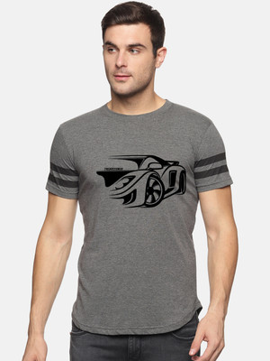 Trends Tower Printed Men Round Neck Grey T-Shirt