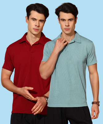 METRONAUT Solid Men Polo Neck Multicolor T-Shirt