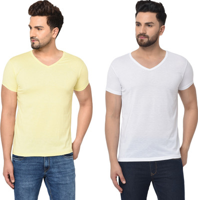 Adorbs Trend Solid Men V Neck Multicolor T-Shirt
