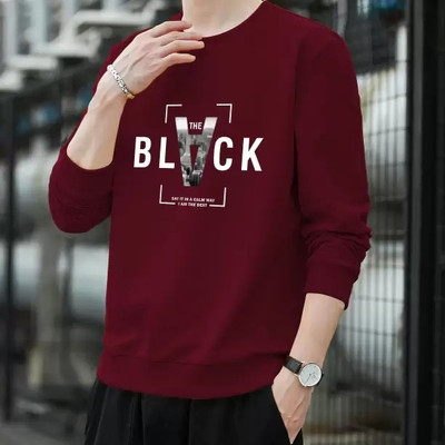 TEESHACK Printed Men Round Neck Maroon T-Shirt