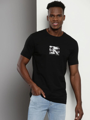 Calvin Klein Jeans Printed Men Crew Neck Black T-Shirt