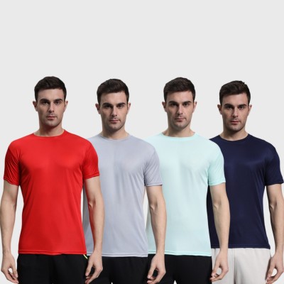 GOLDEN COLLECTION Solid Men Round Neck Multicolor T-Shirt