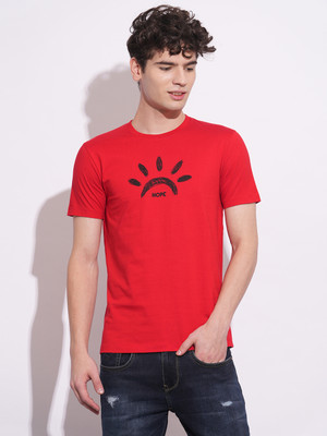 BEING HUMAN Graphic Print Men Round Neck Red T-Shirt