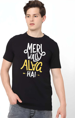 Kaido Typography Men Round Neck Black T-Shirt