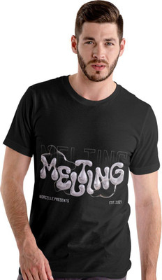 vastra root Graphic Print Men Round Neck Black T-Shirt