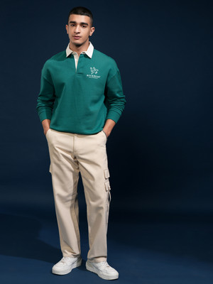 HIGHLANDER Printed Men Polo Neck Green T-Shirt