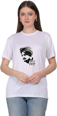 HouseOfCommon Graphic Print Women Round Neck White T-Shirt