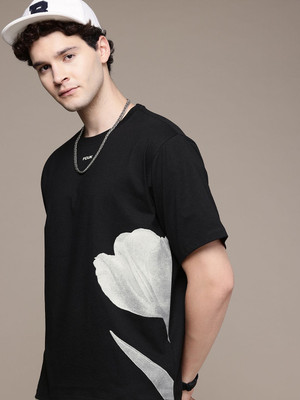 FCUK Printed Men Round Neck Black T-Shirt