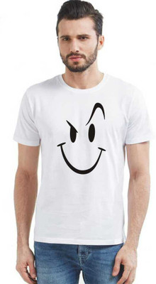 goyal saree palace Printed Men Round Neck White T-Shirt