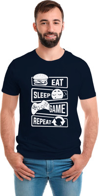 SmarTee Street Printed Men Round Neck Blue T-Shirt