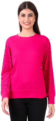 Zicada Solid Women Round Neck Pink T-Shirt