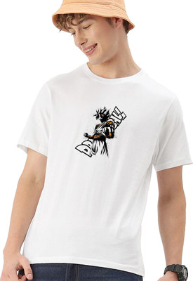 JUARI BE A GENTLEMAN Printed Men Round Neck White T-Shirt