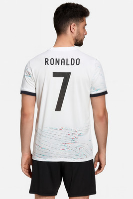 UNIQ Printed Men Polo Neck White T-Shirt