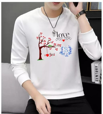 clickwell Printed, Typography Men Round Neck White T-Shirt