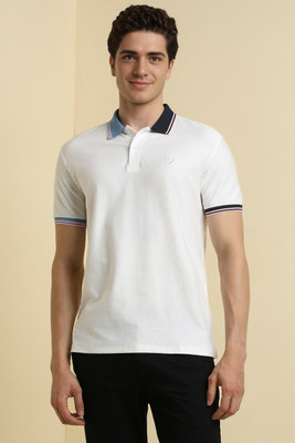 Allen Solly Solid Men Polo Neck White T-Shirt