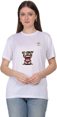 SOLBLOOMS Graphic Print Women Round Neck White T-Shirt