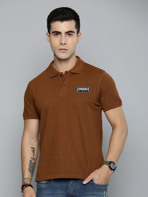 R.Code by The Roadster Life Co. Printed Men Round Neck Brown T-Shirt