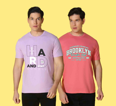 WOOSTRO Printed Men Round Neck Multicolor T-Shirt