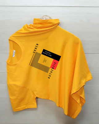 Magneto Printed Men Round Neck Yellow T-Shirt