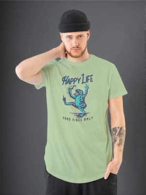 Moda Rapido Printed Men Round Neck Green T-Shirt