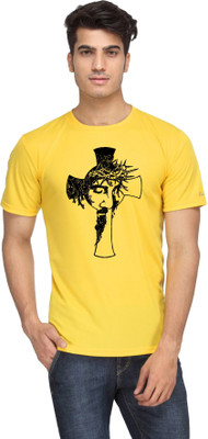 Deccan Store Printed Men Round Neck Yellow T-Shirt