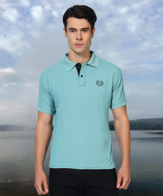 METRONAUT Self Design Men Polo Neck Light Green T-Shirt